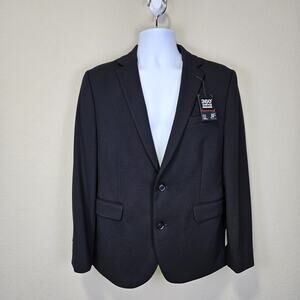 J.Ferrar Slim Fit Blazer Suit Jacket Men M 38S 40S Black 360 Stretch Wedding NWT